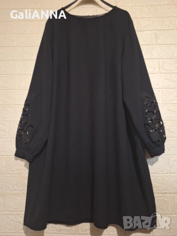СТРАХОТНА РОКЛЯ НМ С ЕФЕКТНИ РЪКАВИ 3XL-4XL