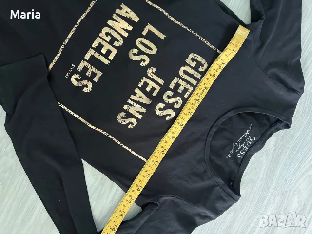 Дамска блуза Guess Jeans с дълъг ръкав черна, снимка 5 - Блузи с дълъг ръкав и пуловери - 55479375