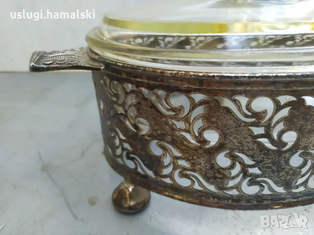 Стар посребрен съд/стъкло/метал, снимка 2 - Антикварни и старинни предмети - 55693001
