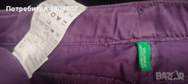 Дънкова мини пола Benetton лилава, р-р 130 см, снимка 3 - Детски пуловери и жилетки - 55465113