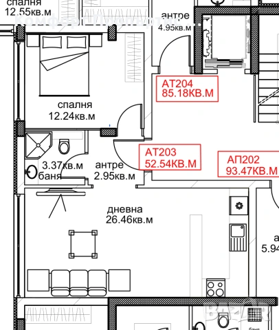 Двустайно ателие в новострояща се сграда в кв.Борово- 232 000Е, снимка 2 - Апартаменти - 55087474