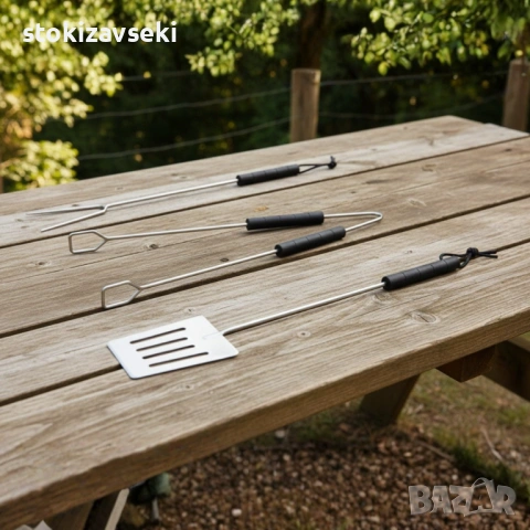 Градинско барбекю на колела, емайлирана стомана, 4 степени + Подарък 3 прибора, снимка 4 - Барбекюта - 54088798