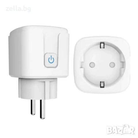 Смарт WiFi контакт 20A 4400W Tuya – Мониторинг на консумацията, Alexa, Google Home, Таймер 10316, снимка 4 - Друга електроника - 54663493