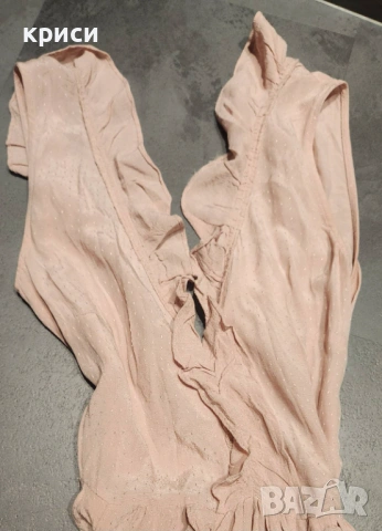 Дамска дълга рокля H&M цвят праскова размер 36, снимка 7 - Рокли - 54056943