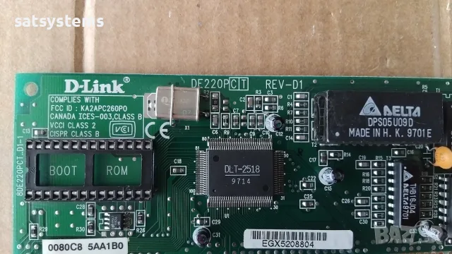 D-Link DE-220P REV-D1 16-bit ISA Network Controller Card, снимка 7 - Мрежови адаптери - 55335248