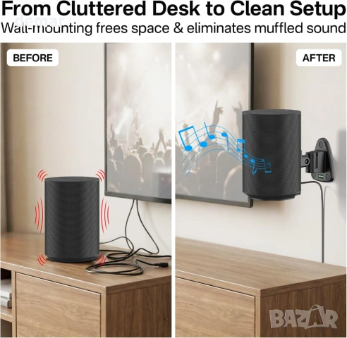 Стойка за високоговорител Sonos Era 100 / Era 100 SL за стенен монтаж, до 10,5 кг, 1 чифт, снимка 5 - Други - 54413565
