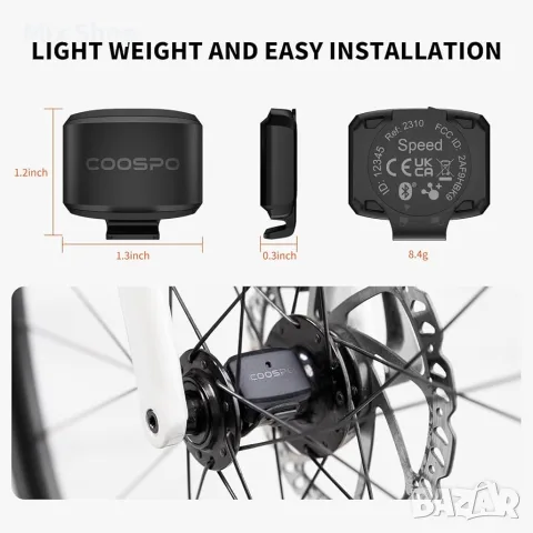 Нов COOSPO BK9S Bluetooth 5.0 ANT+ сензор за скорост/каданс, снимка 7 - Друга електроника - 55502968