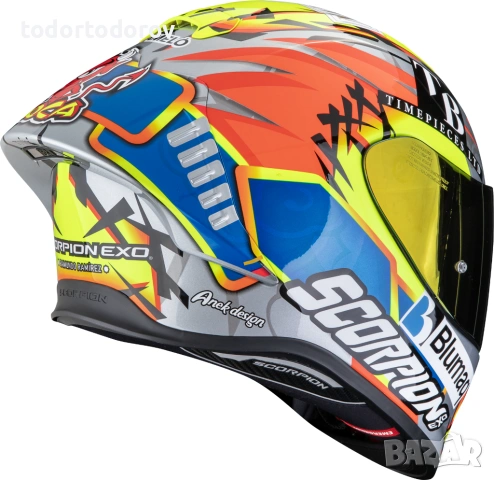 Мото Каска SCORPION EXO-R1 EVO II AIR Aron Canet Moto 2, М 57-58 см. 858.61 лв. / 439 €, снимка 6 - Аксесоари и консумативи - 54773709