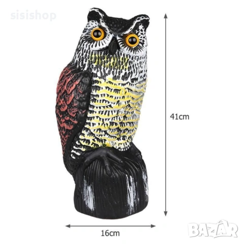 3D Макет на бухал за прогонване на гълъби, кълвачи и гризачи – Влагоустойчив 4908, снимка 3 - Други стоки за дома - 53993331