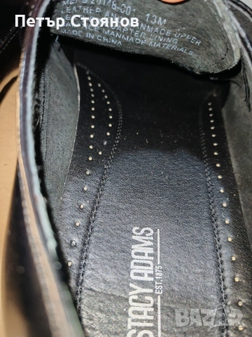 Мъжки официални обувки от естествена кожа Stacy Adams №48, снимка 7 - Официални обувки - 54215756