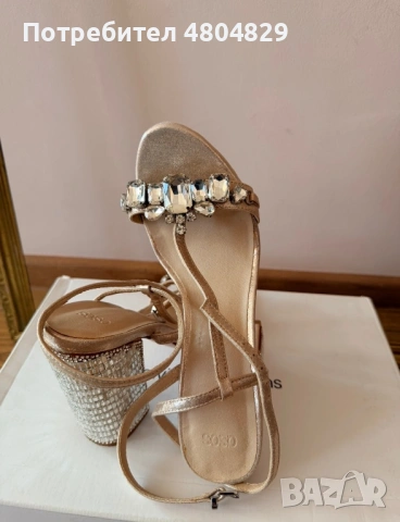 Луксозни златисти сандали ASOS с кристали – Размер 39
