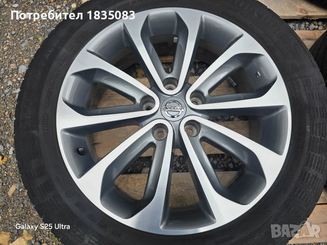 Летш джанти 18ки 5х114.3 Nissan + летни гуми 215/55/18 Continental, снимка 5 - Гуми и джанти - 54641094