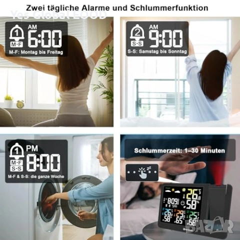 KETOTEK метео станция с проектор, DCF, 3 сензора, снимка 4 - Друга електроника - 54038561