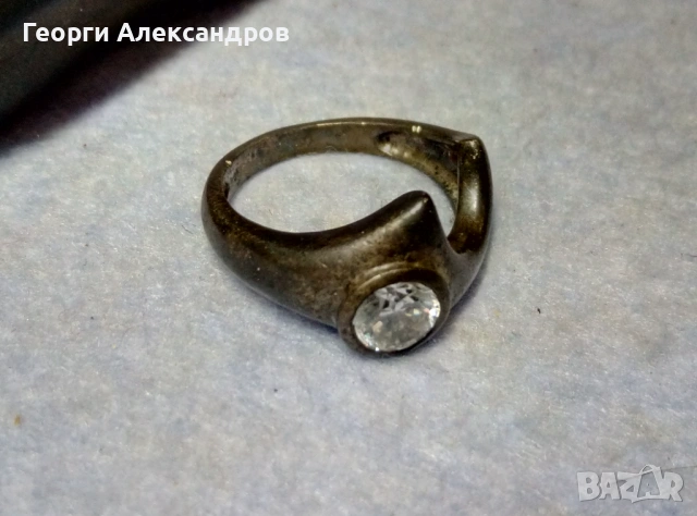 Старинен СКЪПОЦЕНЕН СРЕБЪРЕН ПРЪСТЕН Оксидирано СРЕБРО 800 с Ювелирно Фасетиран БЛЕСТЯЩ КАМЪК, снимка 6 - Антикварни и старинни предмети - 54307112