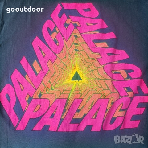 Тениска Palace P3 Bare Times употребявана, размер S, синя, снимка 3 - Тениски - 55005493
