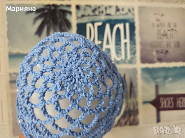 Ръчно плетени mesh hat /мрежести шапки/, снимка 2 - Шапки - 55241292