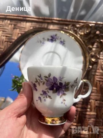 Теменужена нежност💜 Сет за кафе/чай , снимка 2 - Чаши - 55646725