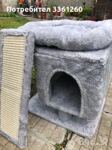 Котешка къщичка с драскалка  и легло, снимка 5 - За котки - 54602956