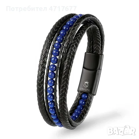 Мъжка кожена гривна , снимка 1 - Гривни - 55646020