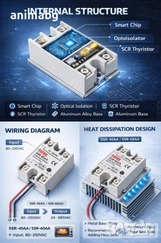ANIMABG Солид стейт реле, SSR-40AA, снимка 6 - Друга електроника - 54182519