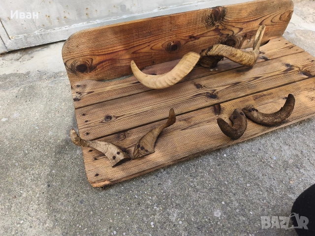 Стара закачалка с рога , етно закачалка , снимка 3 - Антикварни и старинни предмети - 54007859