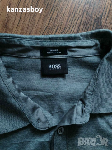 hugo boss silk cotton mens polo shirt - мъжка ЛУКС  куприна-памук тениска Л, снимка 3 - Тениски - 54416410