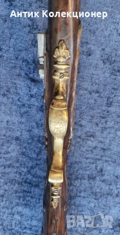 Кремъчна пушка съ сребърни апликации , Германия 1770–1790 гг, снимка 9 - Антикварни и старинни предмети - 55327256