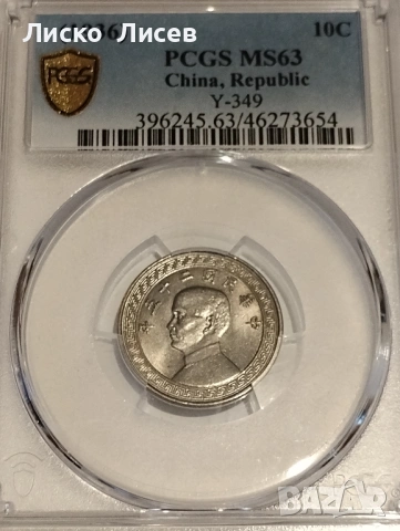 Китай 10 фен (цента) 1936г., снимка 3 - Нумизматика и бонистика - 54942647
