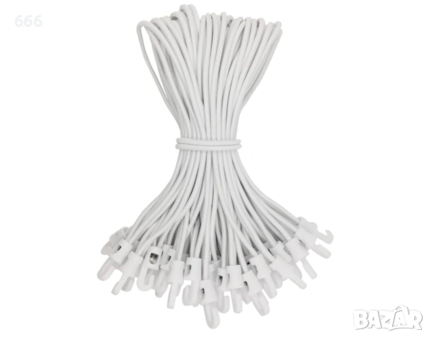 Еластични шнурове с пластмасови кукички, бели, 50 броя, снимка 9 - Други стоки за дома - 54182702