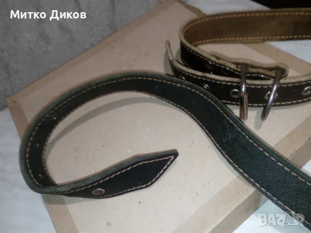 Нашийници естествена кожа дебели 6мм дълги 70см на 37 мм ширина като нови, снимка 4 - За кучета - 55413274