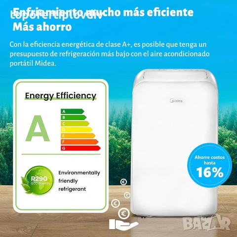 Мобилен климатик MIDEA 12000 BTU, Гаранция, БЕЗПЛАТНА ДОСТАВКА до офис на Еконт