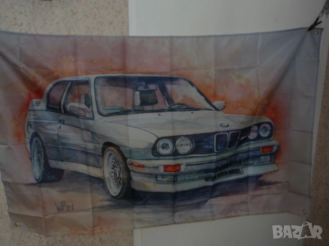 BMW Знаме Мерцедес кола банер ретро класика немската сила бързина скорост тунинг декор гараж стая