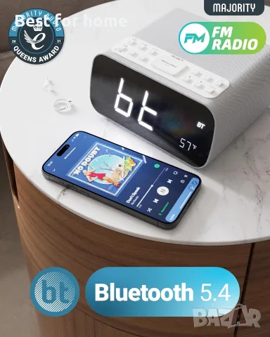 Повечето Bluetooth будилници с безжично зареждане | Нощно часовник за спалня с 10W мощност FM радио , снимка 4 - Радиокасетофони, транзистори - 55584614