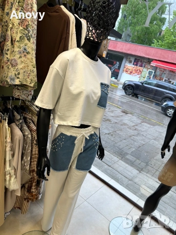 Бял сет с дънкови акценти – 39€ 🔥 , снимка 3 - Други - 54368747