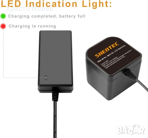 Shentec Комплект заядно с 2 батерии 3.5ah 6v за Paslode 404717, снимка 3 - Други инструменти - 55261119