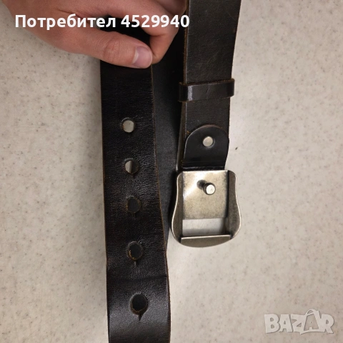Кожен колан 88 см, тъмно кафяв, снимка 3 - Колани - 54722745
