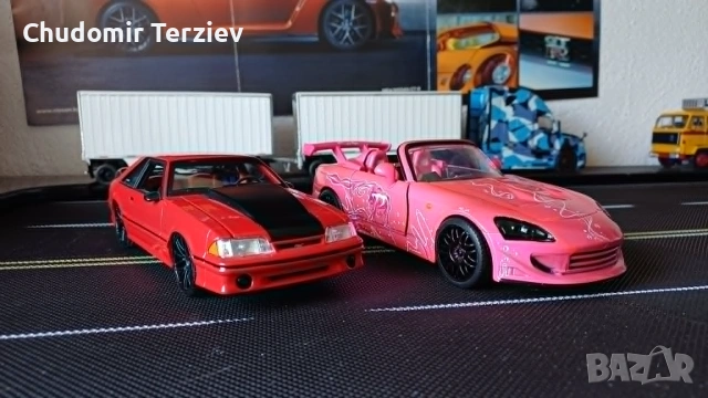 Мащабни модели коли 1:24 / Jada Honda S2000 / Maisto Ford Mustang