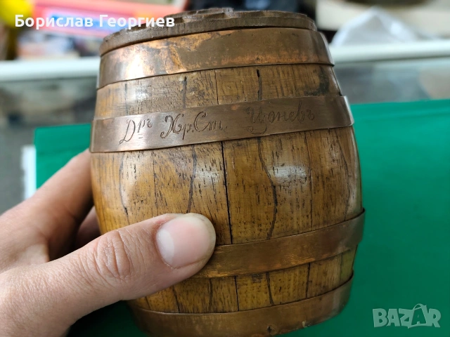 Стара дървена халба ръчна изработка, снимка 5 - Антикварни и старинни предмети - 53970811