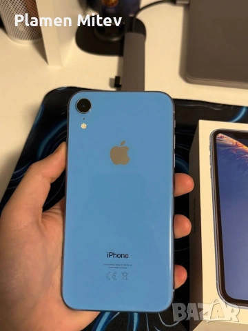 iPhone XR Blue 64GB пълен комплект подарък три калъфа, снимка 2 - Apple iPhone - 54577358