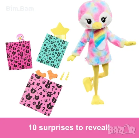 Кукла Barbie® Cutie Reveal™ - Пингвин/Жабка - 10 изненади , снимка 3 - Кукли - 55380343