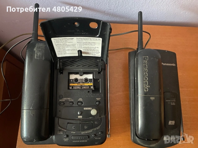 Безжичен телефон със секретар Панасоник Panasonic cordless phone with answering machine 