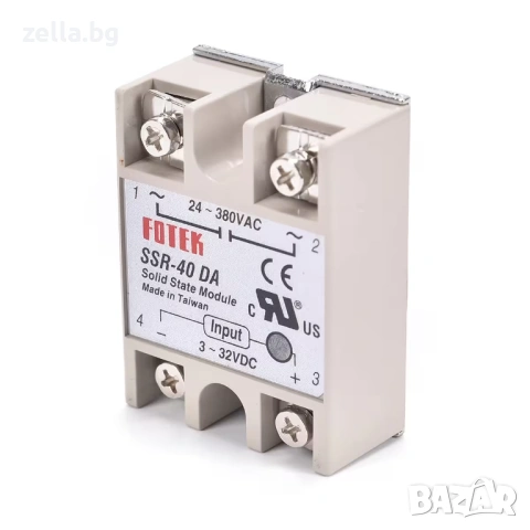 Полупроводниково реле (SSR) SSR-40DA 40A 24-380VAC за PLC микроконтролери управление на мотори 10448, снимка 3 - Друга електроника - 54703193