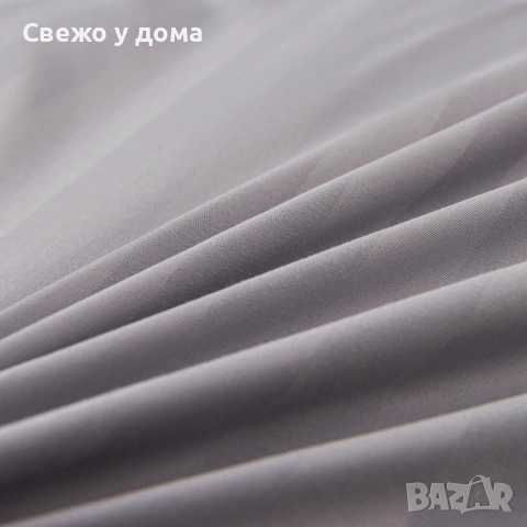 Комплект спално бельо 160x200 см с 2 калъфки 70x80 см, сатенени райета, микрофибър/памук, снимка 9 - Спално бельо - 55159285