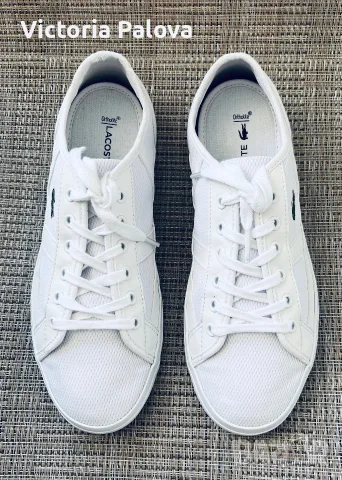 Леки бели маратонки/сникърси LACOSTE оригинал, стелка 24,5см, снимка 2 - Дамски ежедневни обувки - 55517644