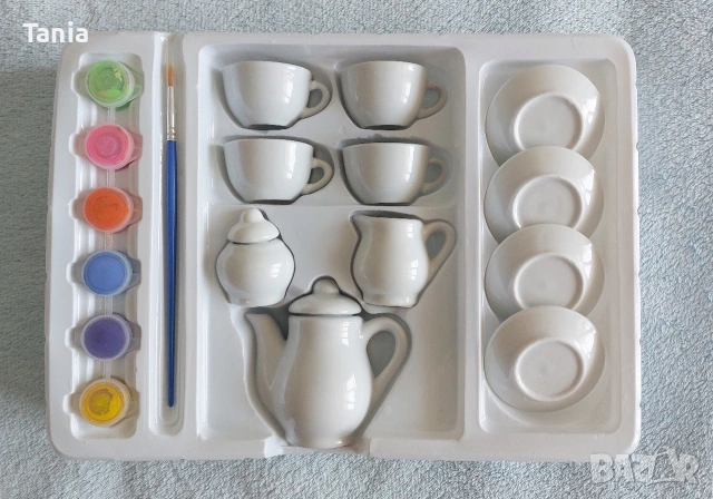 Чаен комплект за оцветяване, снимка 2 - Рисуване и оцветяване - 54262042