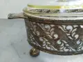 Стар посребрен съд/стъкло/метал, снимка 2