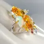 925 Сребърен пръстен с цитрин 14x10мм, снимка 2