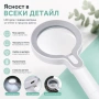 Голяма увеличителна ръчна лупа с LED осветление дръжка USB акумулаторна 10X и 25X лед четене книги, снимка 9