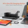 Чисто нова зарядна станция органайзер Alxum 120W 10 Ports USB C PD 60W 18W QC 3.0 за лаптопи таблети, снимка 3
