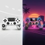 Два безжични джойстика за PS4 с тъчпад, вибрация и LED осветление – FC25 / GTA дизайн, снимка 1